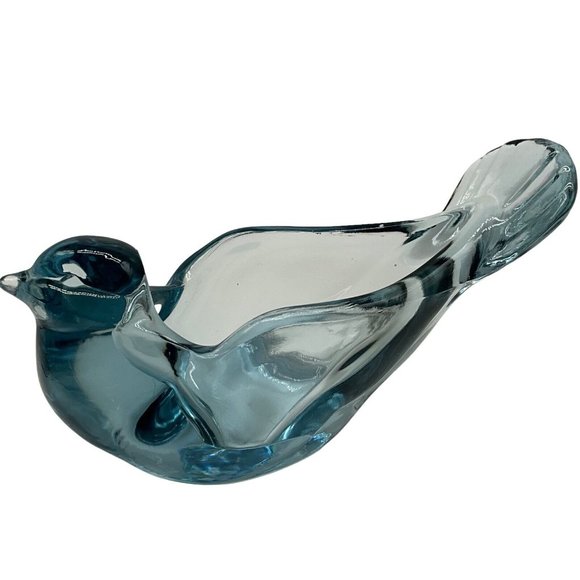 Fenton Other - Vintage Fenton Solid Blue Glass Dove Candle Holder, Trinket Dish, or Vanity Dish
